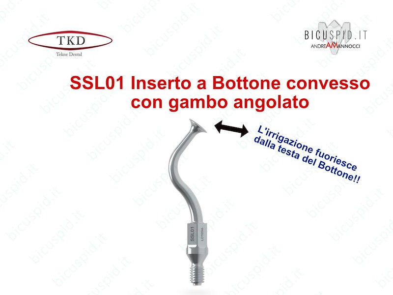 SSL01 Inserto a bottone convesso con gambo angolato