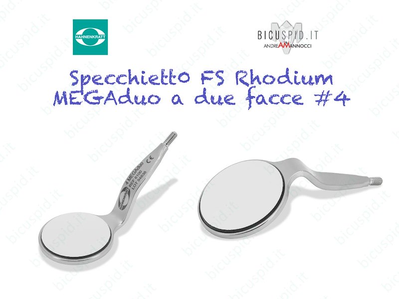 Specchietto a due facce MEGAduo Rodiato misura 4 (22 mm) - Box da 6 specchietti 6100