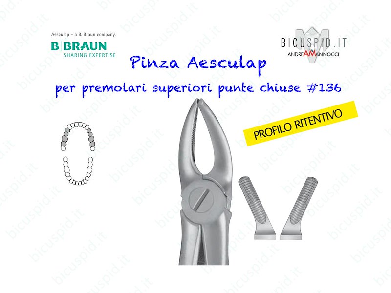 Pinza Aesculap per premolari superiori DH736R 