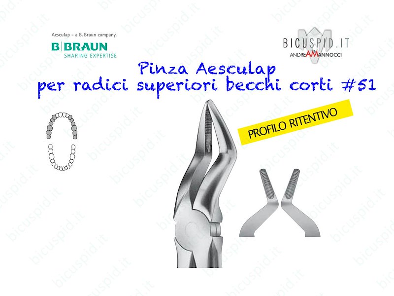 Pinza Aesculap per radici superiori punte larghe DH751R 