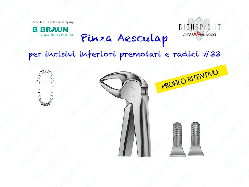 Pinza Aesculap incisivi inferiori - premolari - radici   DH733R 