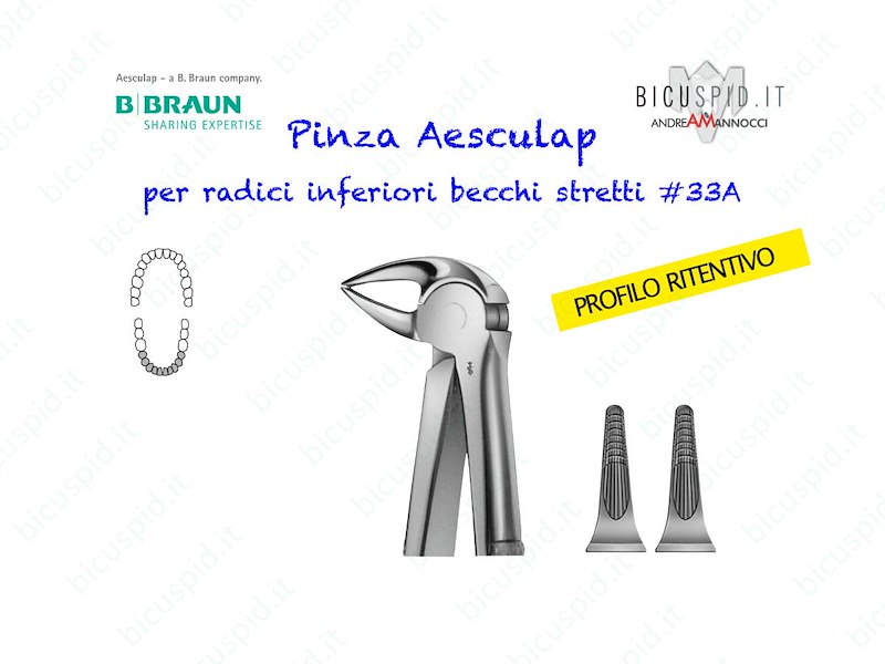 Pinza Aesculap per radici inferiori becchi stretti DH732R 