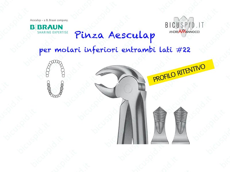Pinza Aesculap per molari inferiori DH722R 
