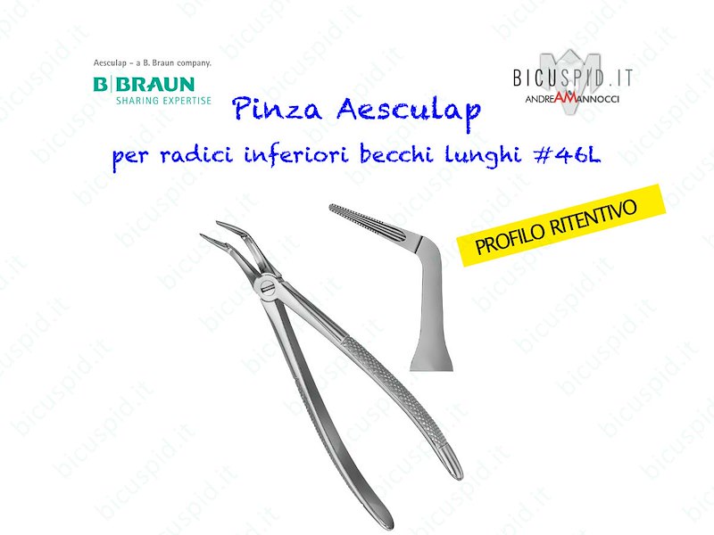 Pinza Aesculap per radici inferiori becchi lunghi DG346R 