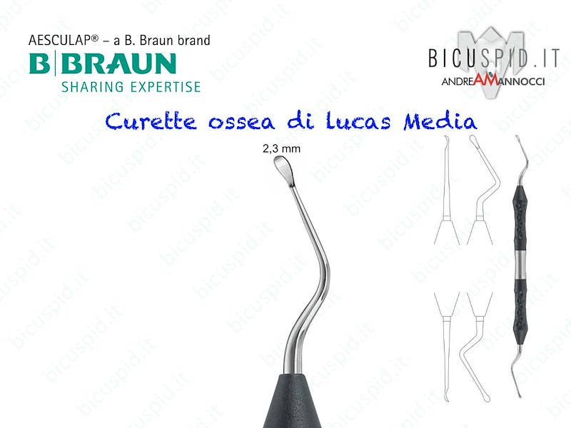 Curette ossea di Lucas media AESCULAP DO608R