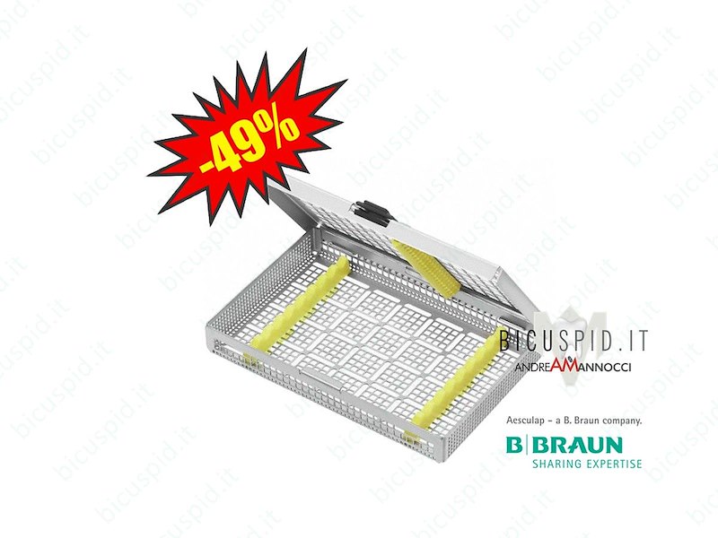 JG388R Cestello Aesculap per 9 strumenti misure 188X125X30mm, (Incluso supporti in gomma JG400 + JG401)