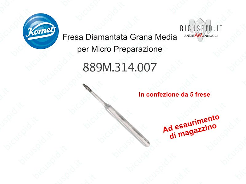 Frese Komet Diamantate Grana Media per Micro Preparazione 889M.314.007