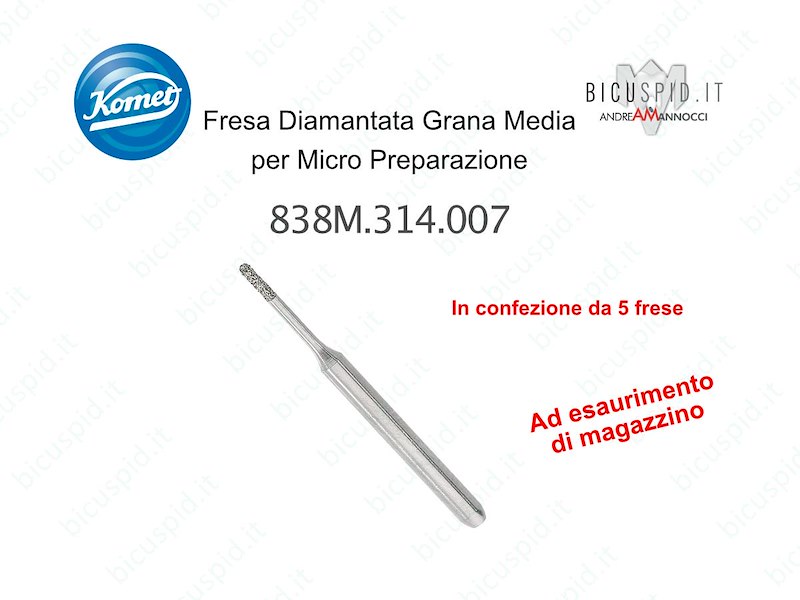 Frese Komet Diamantate Grana Media per Micro Preparazione 838M.314.007
