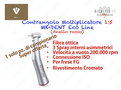 Contrangolo 1:5  Anello Rosso, Con Fibra Ottica, per RA - MK-DENT ECO LINE - LE15L - DI CAMPIONARIO