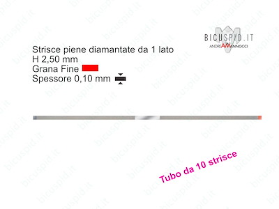 Strisce Rosse Diamantate piene H 2,5 mm Grana Fine