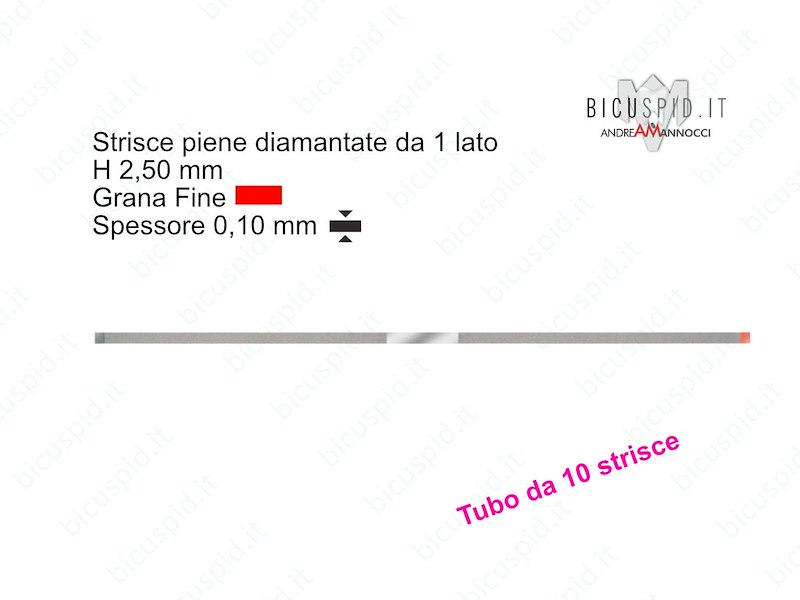 Strisce Rosse Diamantate piene H 2,5 mm Grana Fine