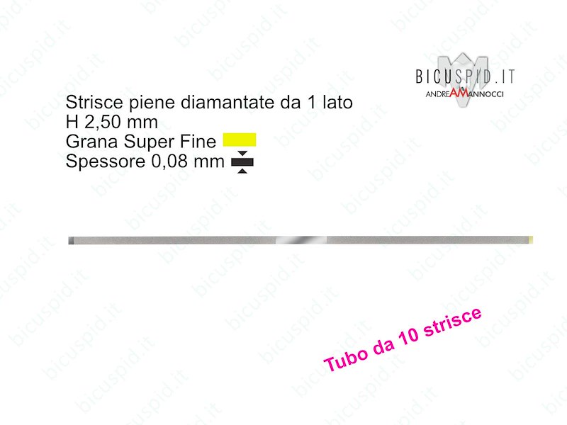 Strisce Gialle Diamantate piene H 2,5 mm Grana Super Fine