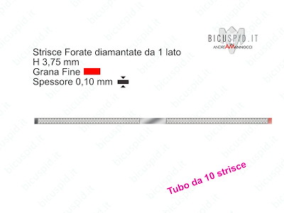 Strisce Rosse Diamantate Forate H 3,75 mm Grana Fine