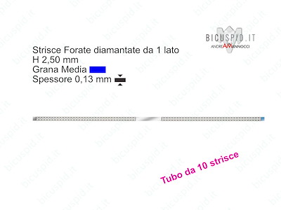 Strisce Blu Diamantate Forate H 2,5 mm Grana Media