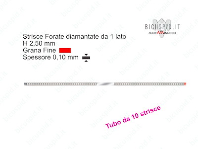 Strisce Rosse Diamantate Forate H 2,5 mm Grana Fine