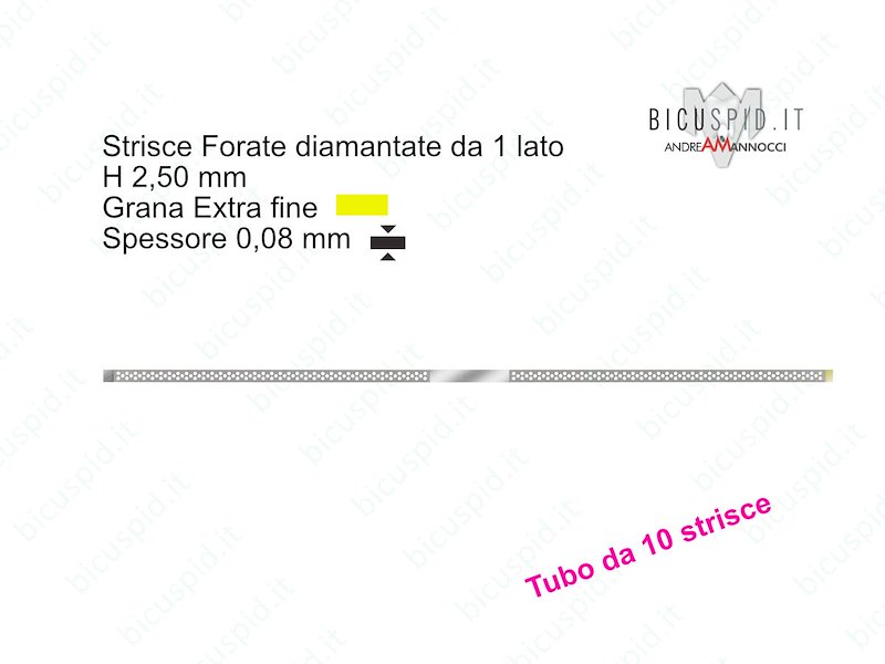 Strisce Gialle Diamantate Forate H 2,5 mm Grana Super Fine