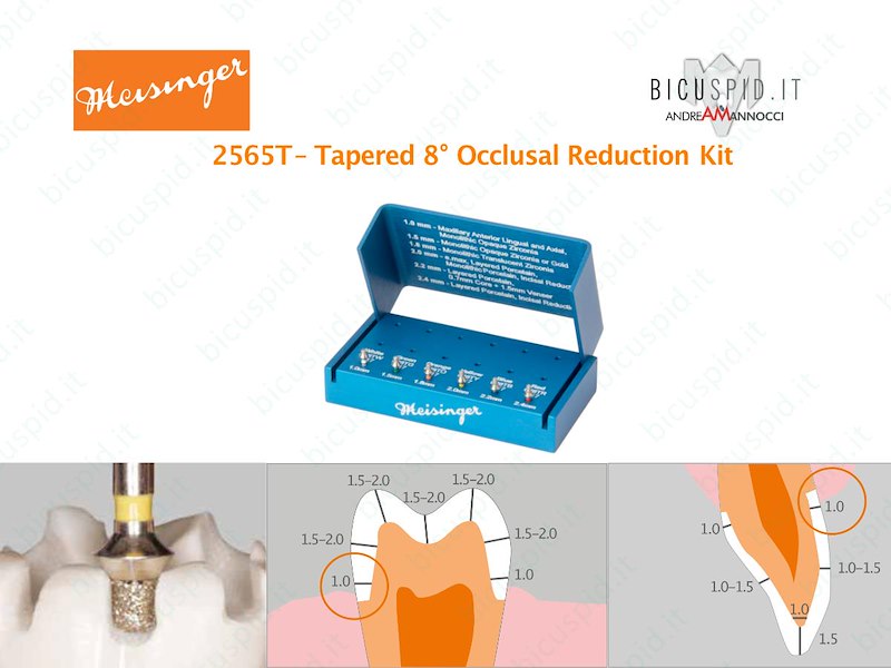 Kit Tapered 8° per la riduzione Occlusale Meisinger 2565T
