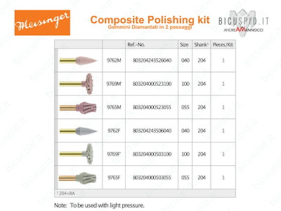 SET ASSORTITO CPK01 Gommini Diamantati per Lucidatura Compositi Meisinger