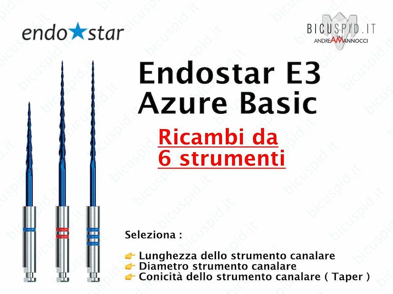 Endostar E3 Azure Basic RICAMBI da 6 strumenti