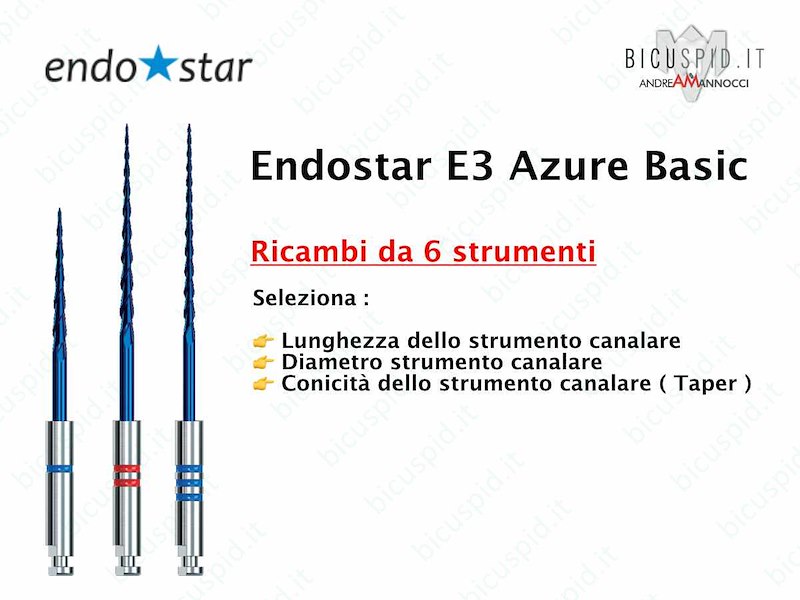 Endostar E3 Azure Basic RICAMBI da 6 strumenti