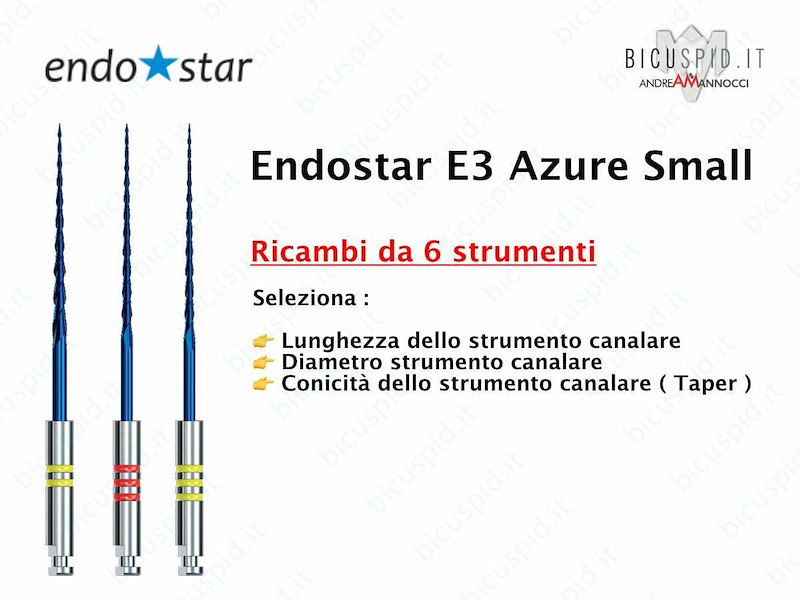 Endostar E3 Azure Small RICAMBI da 6 strumenti