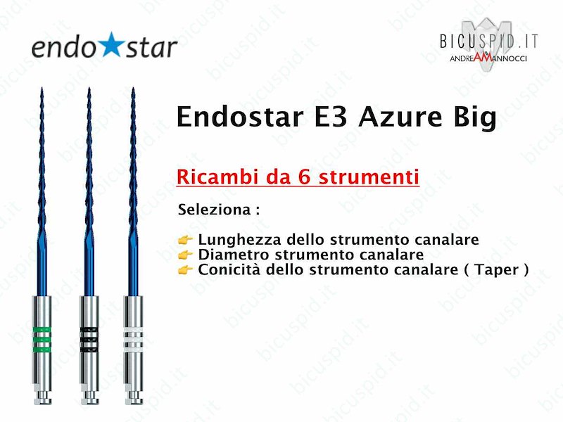 Endostar E3 AzureBig RICAMBI da 6 strumenti