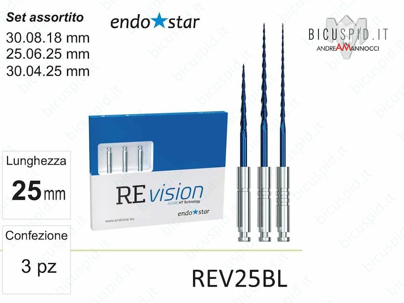 EndoStar REvision Set assortito da 25mm per il ritrattamento canalare REV25BL