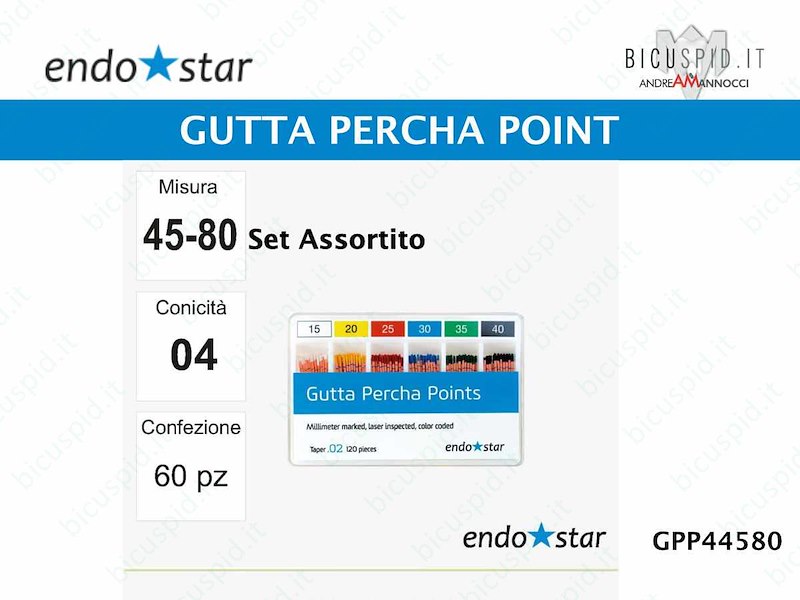 Guttaperca point EndoStar Set Assortito 45-80/04