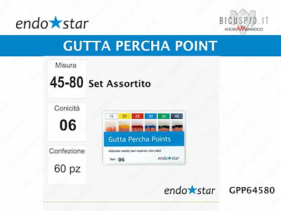 Guttaperca point EndoStar Set Assortito 45-80/06  GPP64580