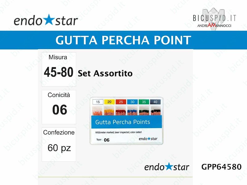 Guttaperca point EndoStar Set Assortito 45-80/06  GPP64580