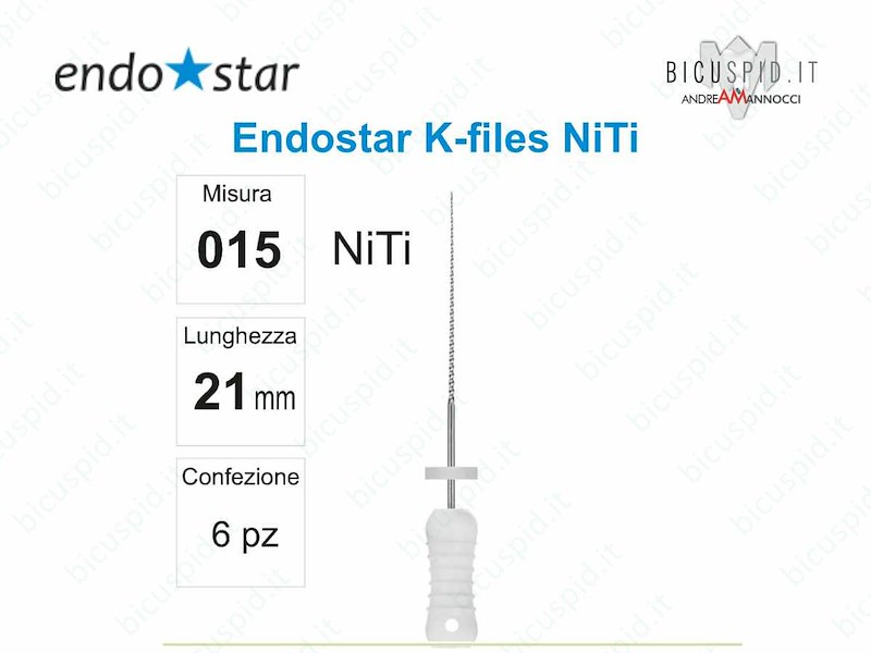 K-FILE manuali NiTi EndoStar 015