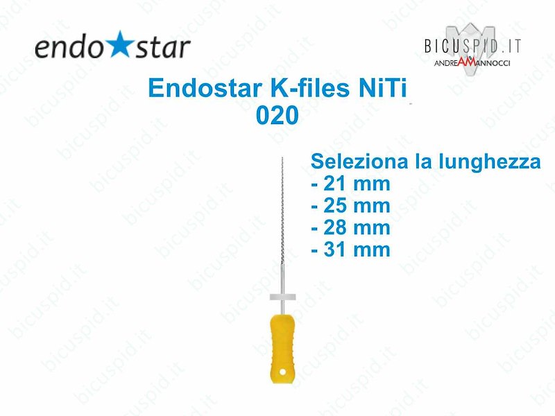 K-FILE manuali NiTi EndoStar 020