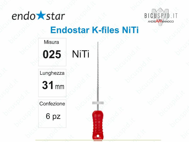 K-FILE manuali NiTi EndoStar 025