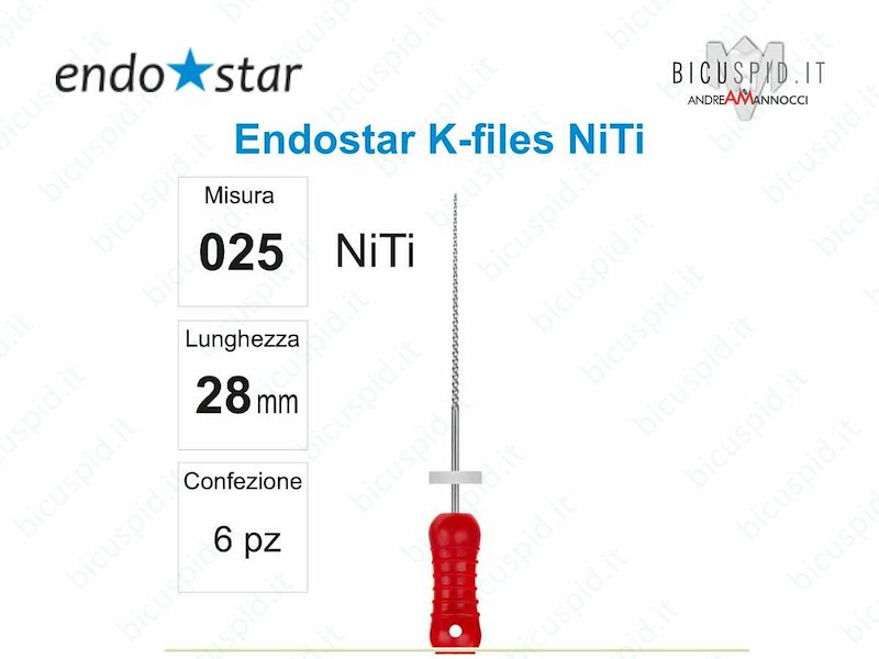 K-FILE manuali NiTi EndoStar 025