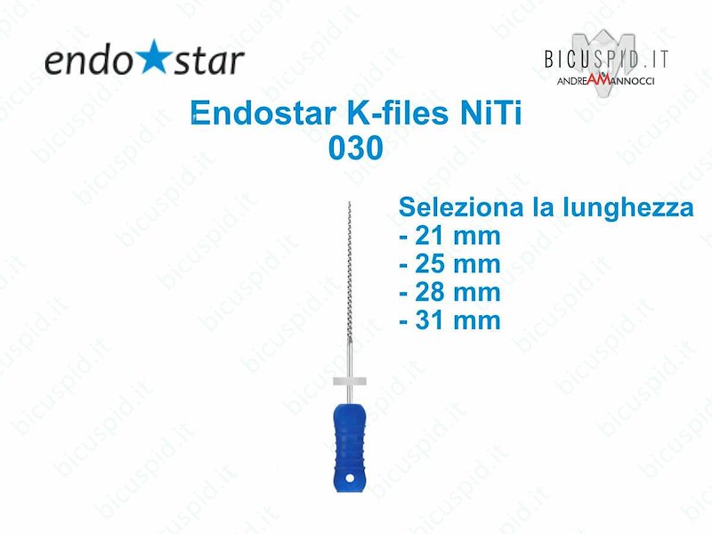 K-FILE manuali NiTi EndoStar 030