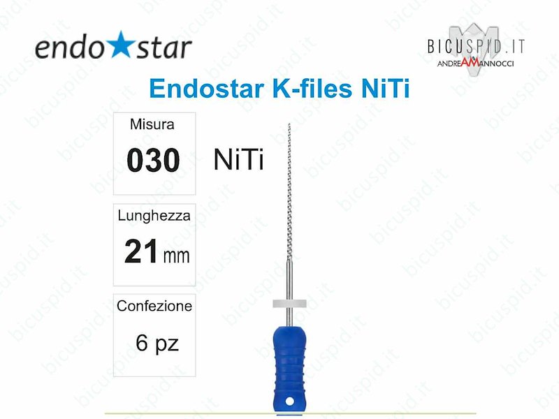 K-FILE manuali NiTi EndoStar 030