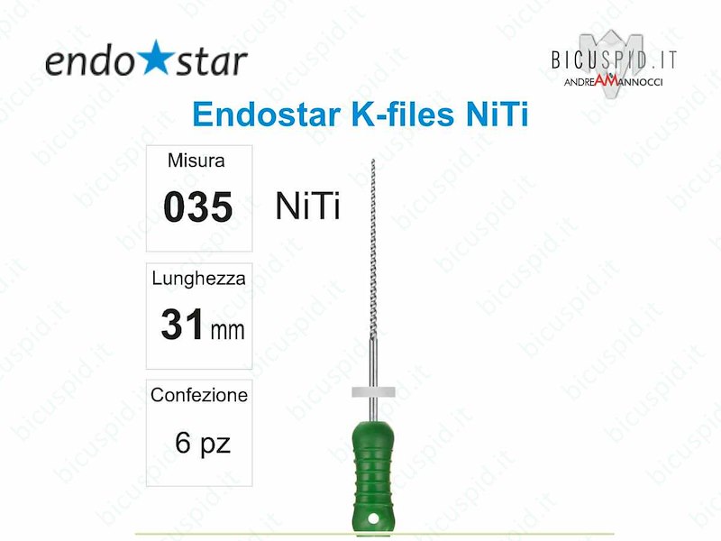 K-FILE manuali NiTi EndoStar 035