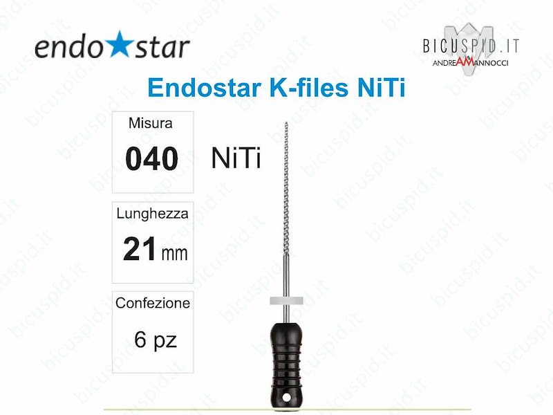 K-FILE manuali NiTi EndoStar 040
