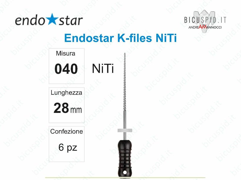 K-FILE manuali NiTi EndoStar 040