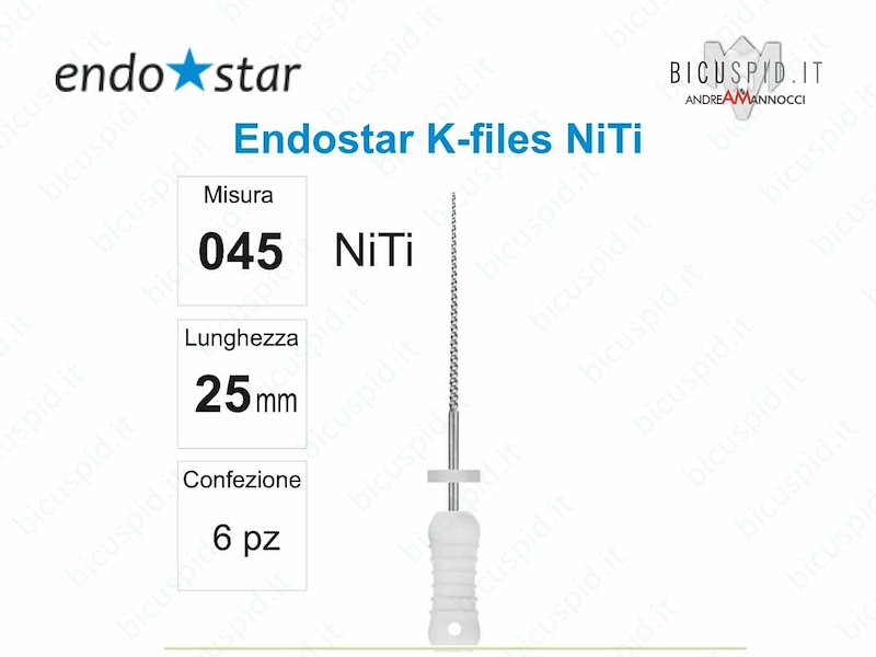 K-FILE manuali NiTi EndoStar 045