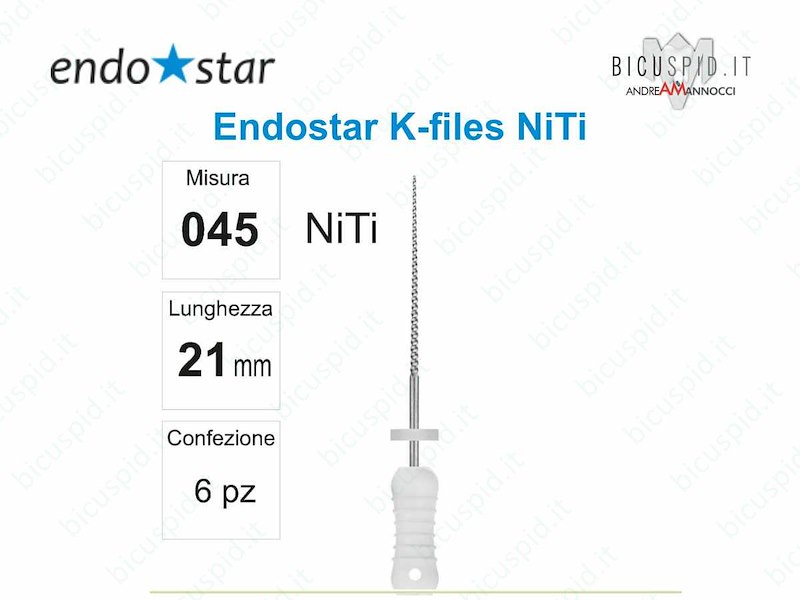 K-FILE manuali NiTi EndoStar 045