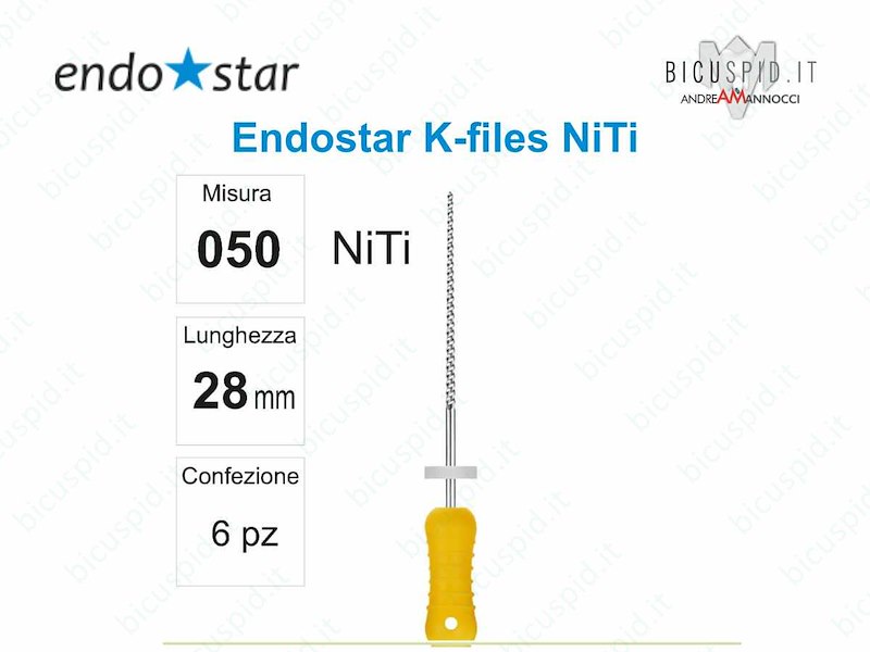 K-FILE manuali NiTi EndoStar 050