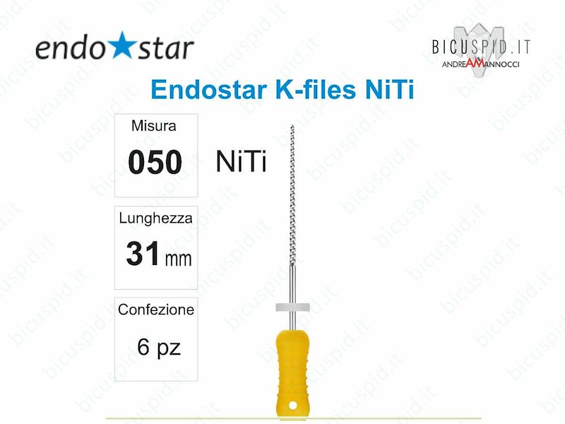 K-FILE manuali NiTi EndoStar 050