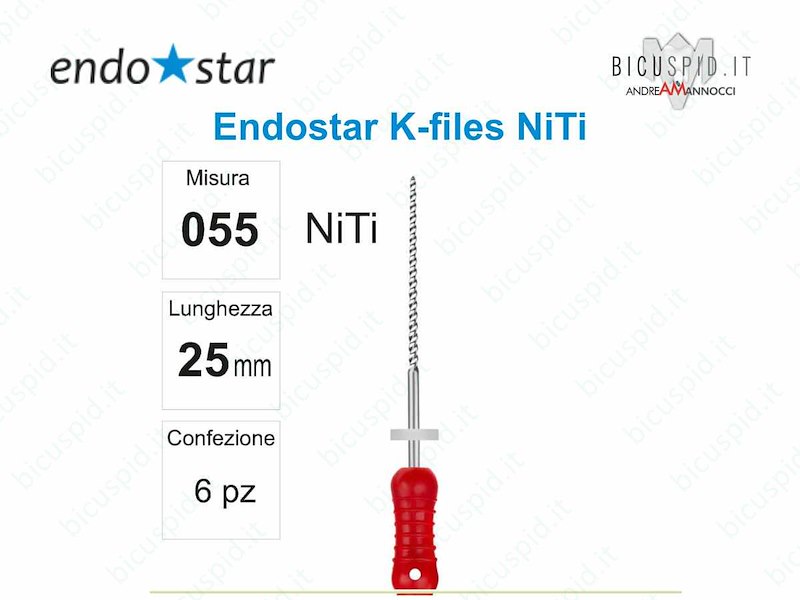 K-FILE manuali NiTi EndoStar 055
