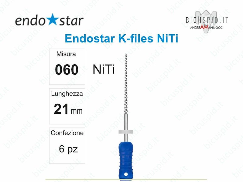 K-FILE manuali NiTi EndoStar 060