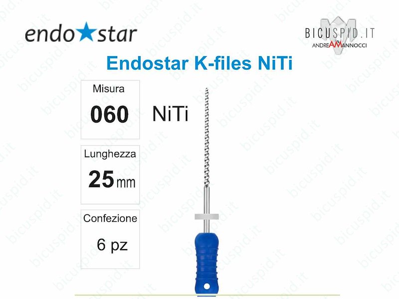 K-FILE manuali NiTi EndoStar 060