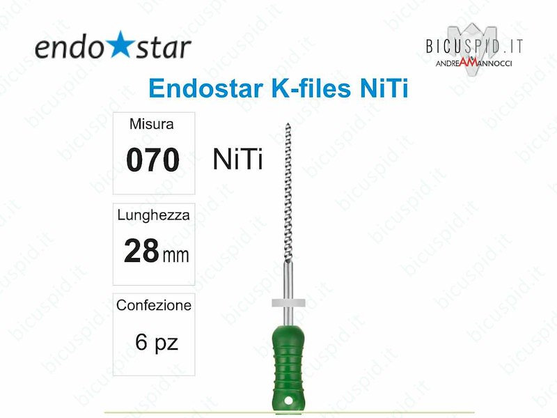K-FILE manuali NiTi EndoStar 070