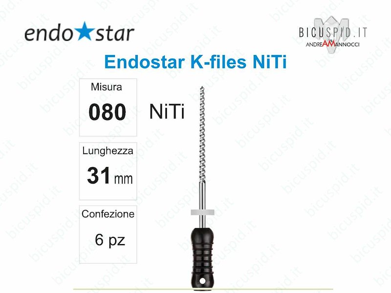 K-FILE manuali NiTi EndoStar 080