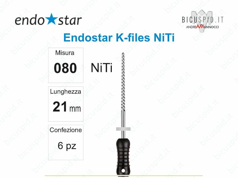 K-FILE manuali NiTi EndoStar 080