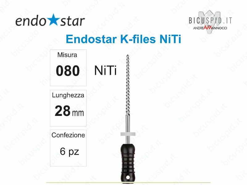 K-FILE manuali NiTi EndoStar 080